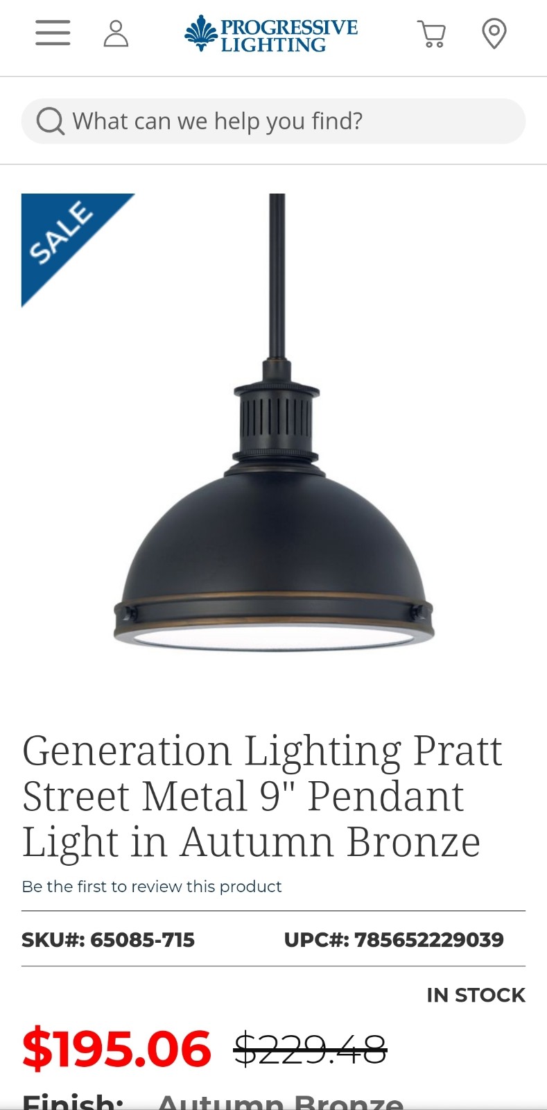 Generation Lighting Pratt Street Metal 9 Pendant Light in Autumn Bronze