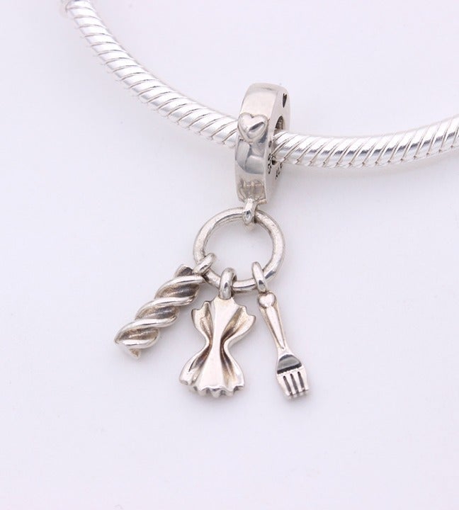 New PANDORA Love Pasta Dangle Charm Pendant
