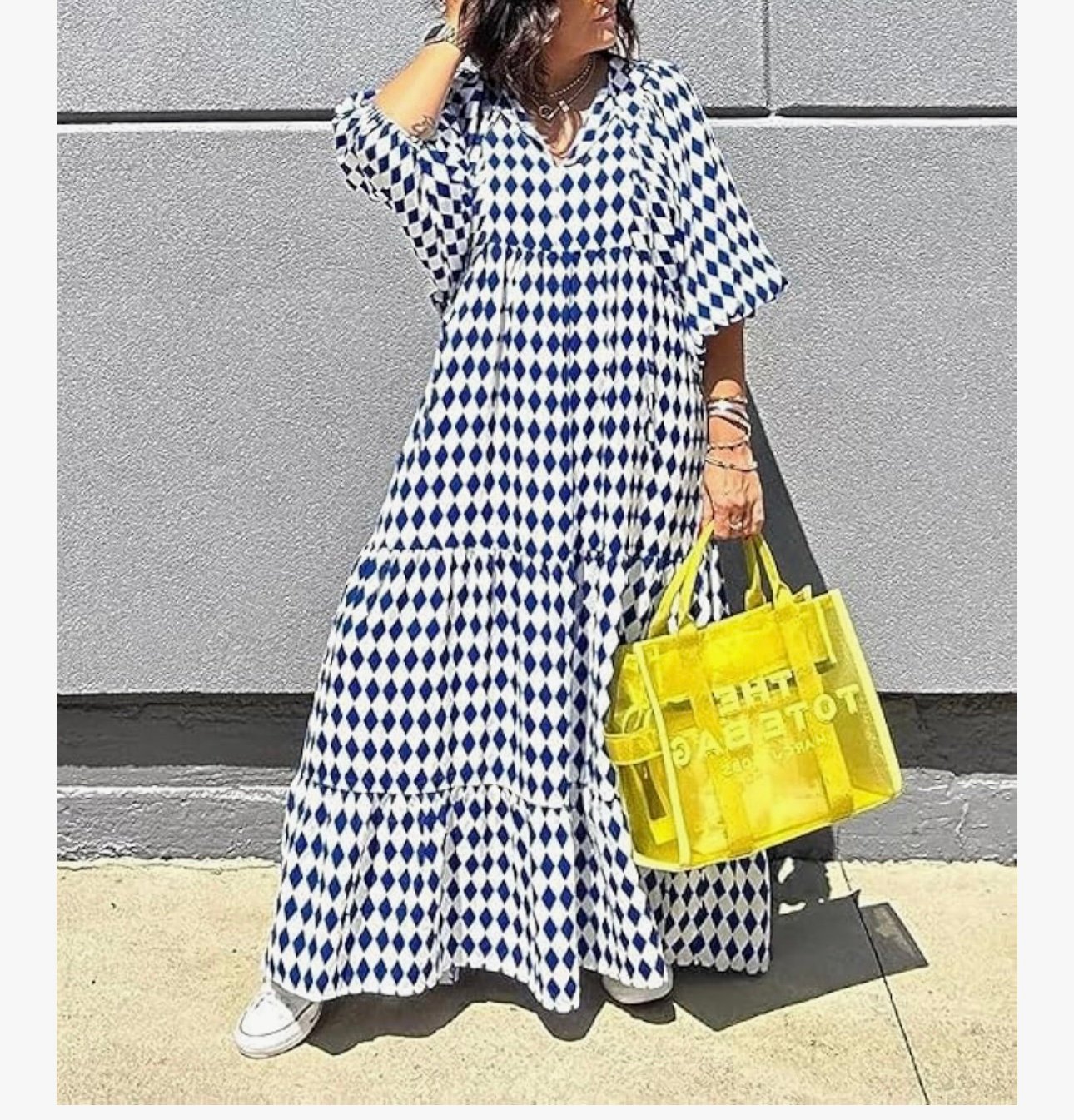 Bohemian Geometric Pattern Loose Fit Summer Maxi Dress