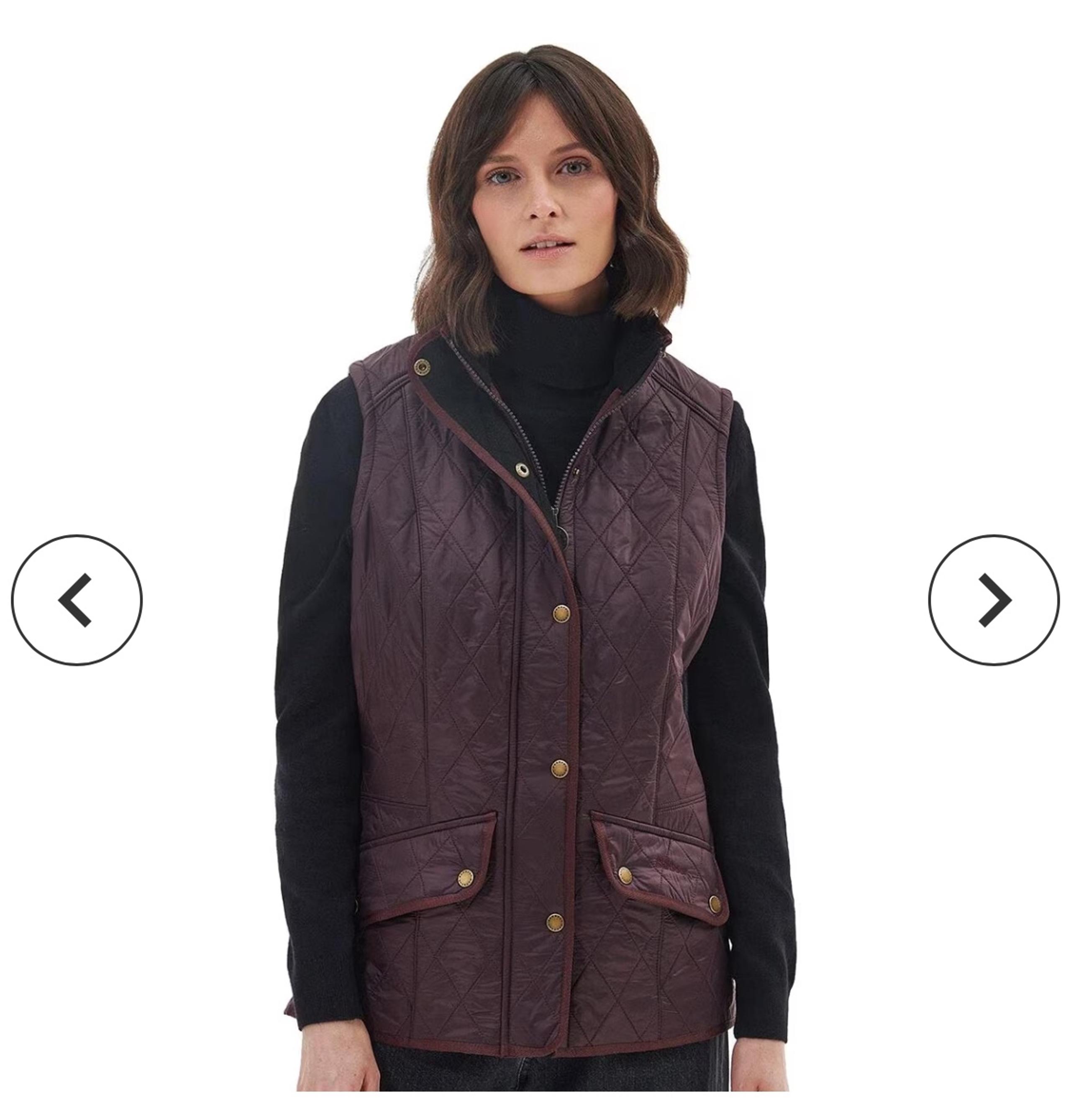New! Barbour black cherry Cavalry gilet vest size 6