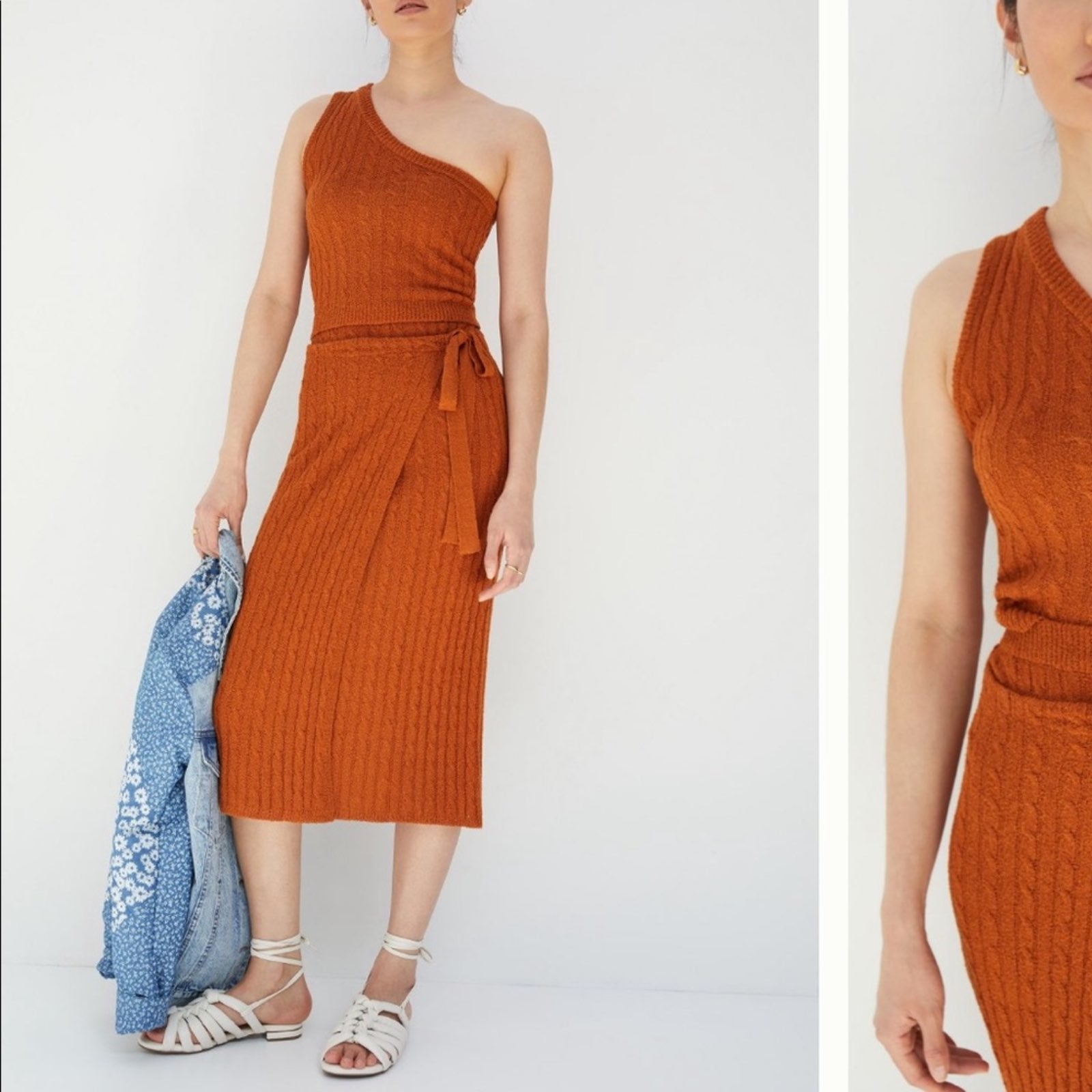 ANTHROPOLOGIE Ribbed Knit Skirt Set