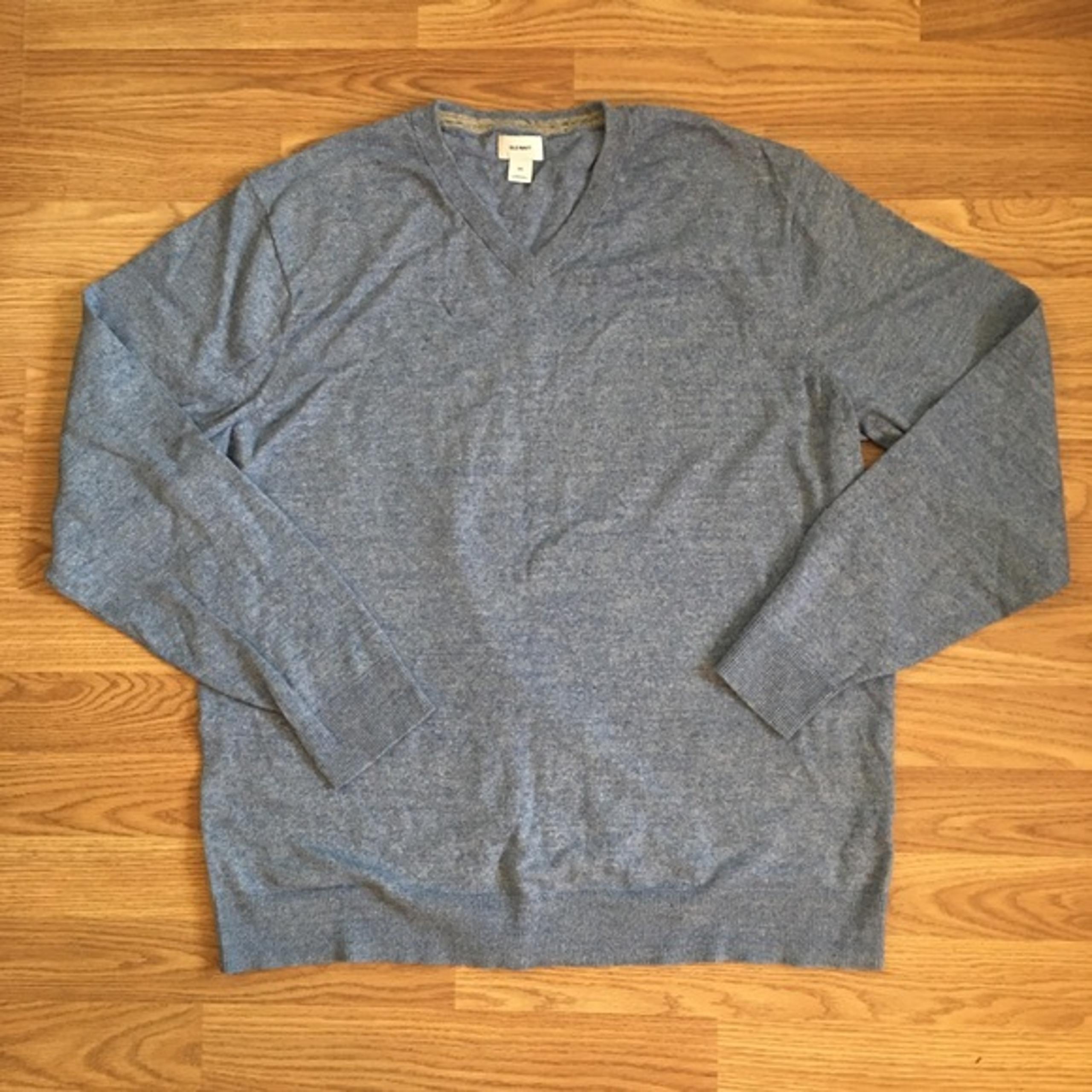 Men's Old Navy Blue Henley V-Neck Sweater: Size XXL