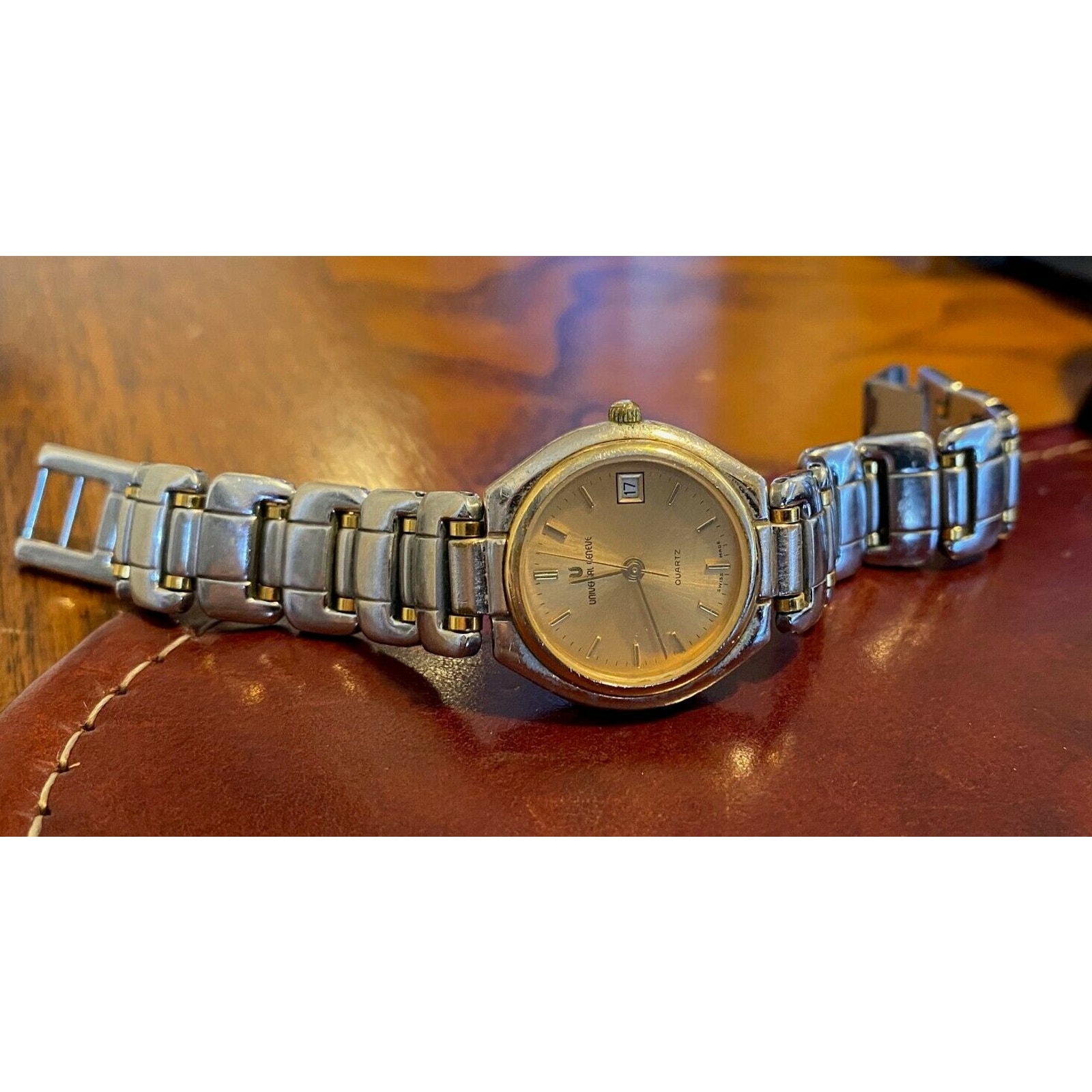 RARE Women's Silver Tone Swiss Universal Geneve Watch , Registered Model, Date