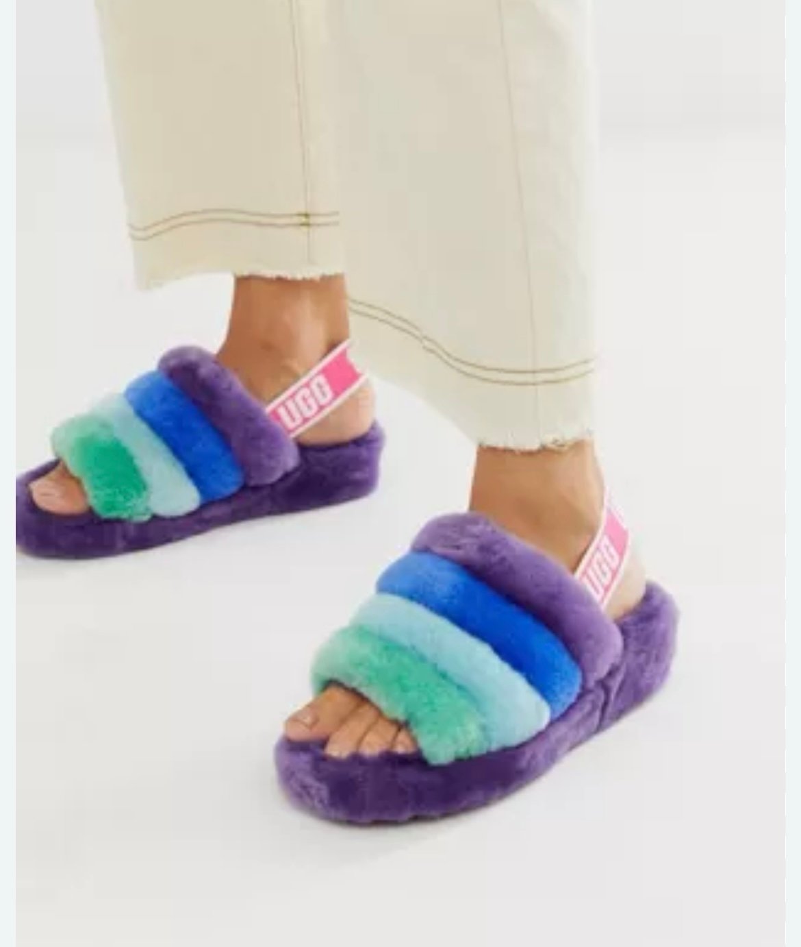 UGG New Pride Fluff Yeah Rainbow Slide