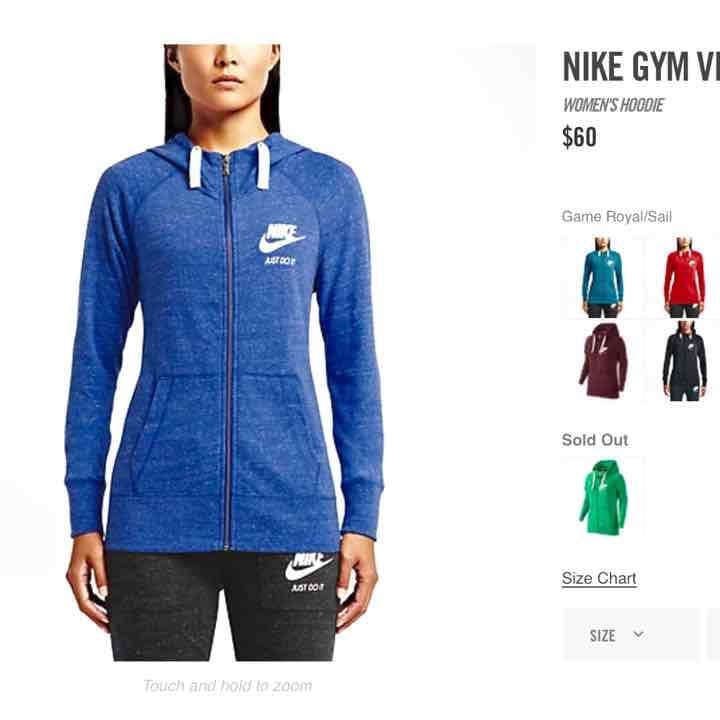 Nike Ladies Sweatshirt Full Zip L