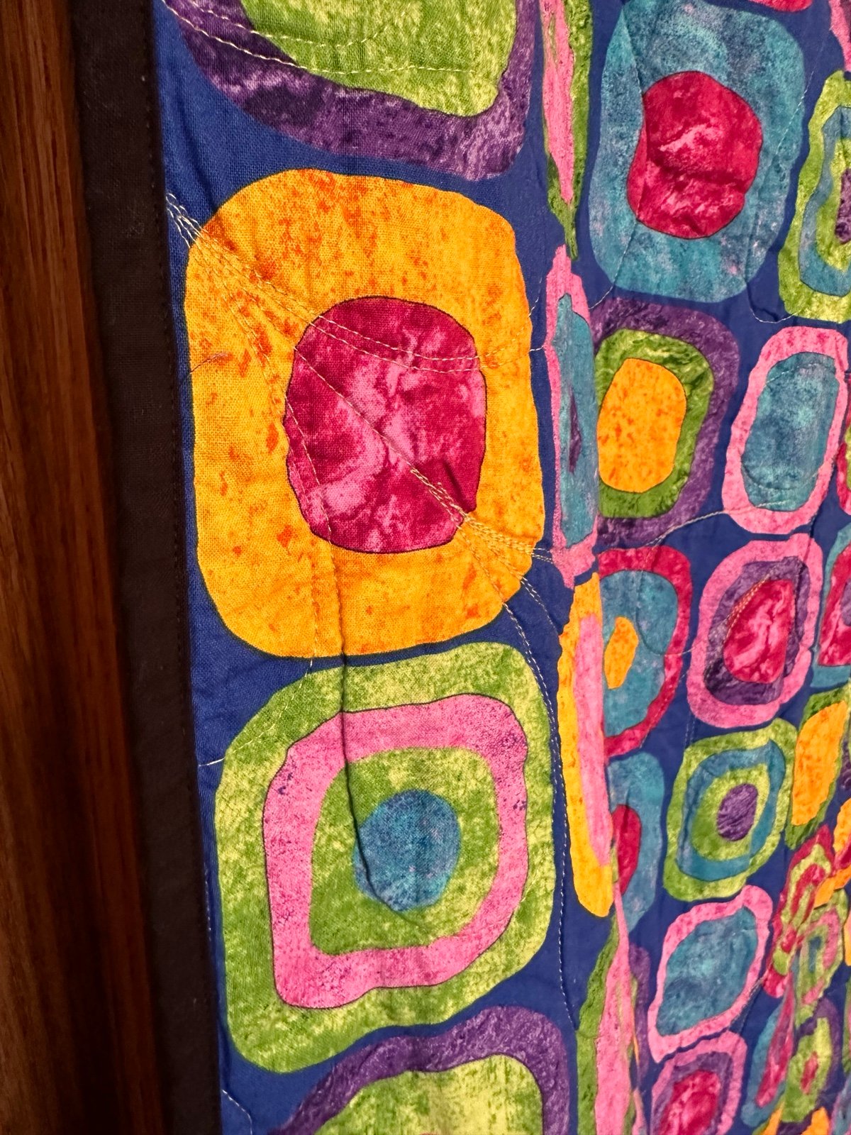 Bright handmade quilt