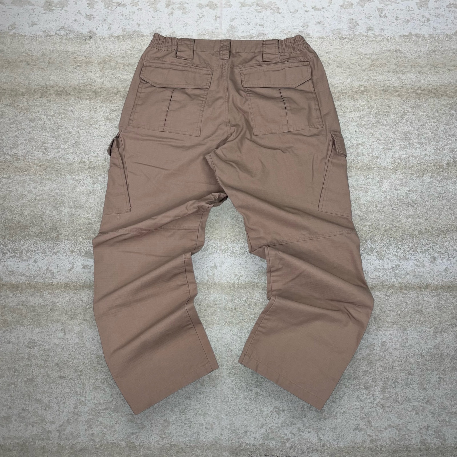 Vintage CQR Tactical Pants Tan Baggy Fit Cargos Military Grade Double Knees 90s