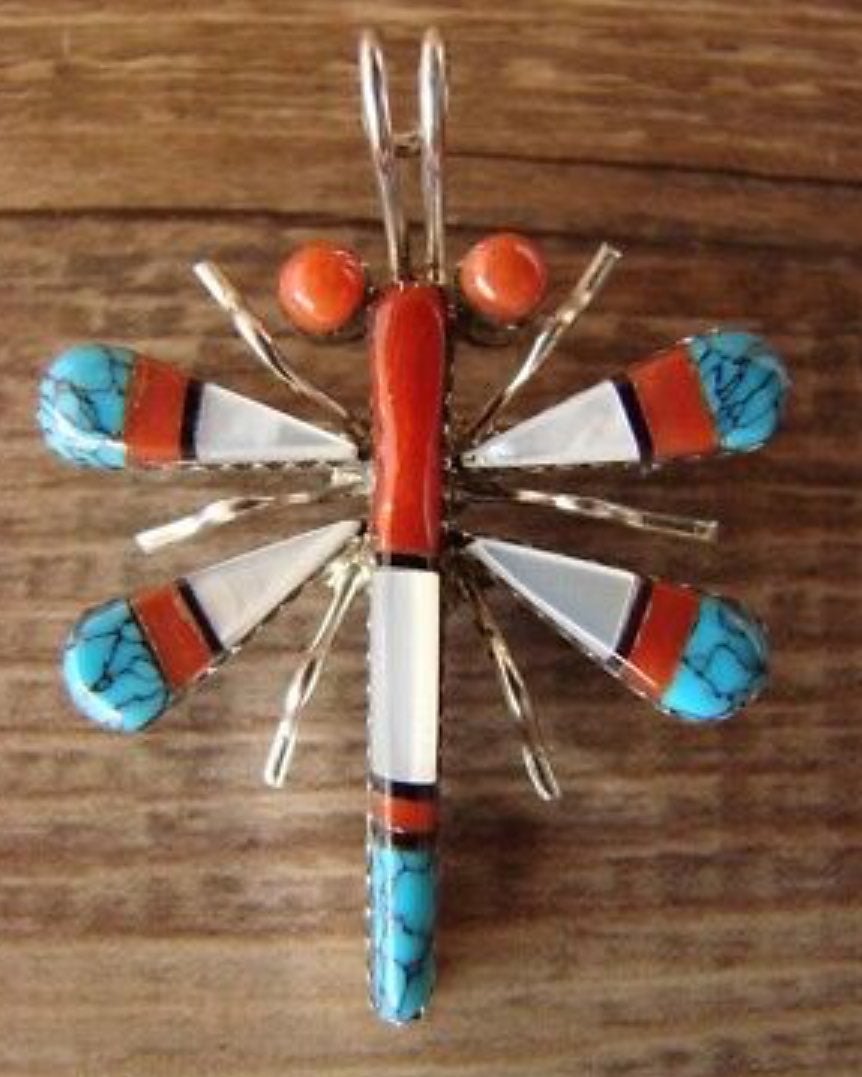 Dragonfly Silver Turquoise Spiny Oyster