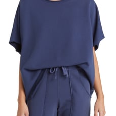 Frank & Eileen Olive Cotton French Terry Capelet One Size NWT Atlantic Blue One