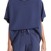 Frank & Eileen Olive Cotton French Terry Capelet One Size NWT Atlantic Blue One