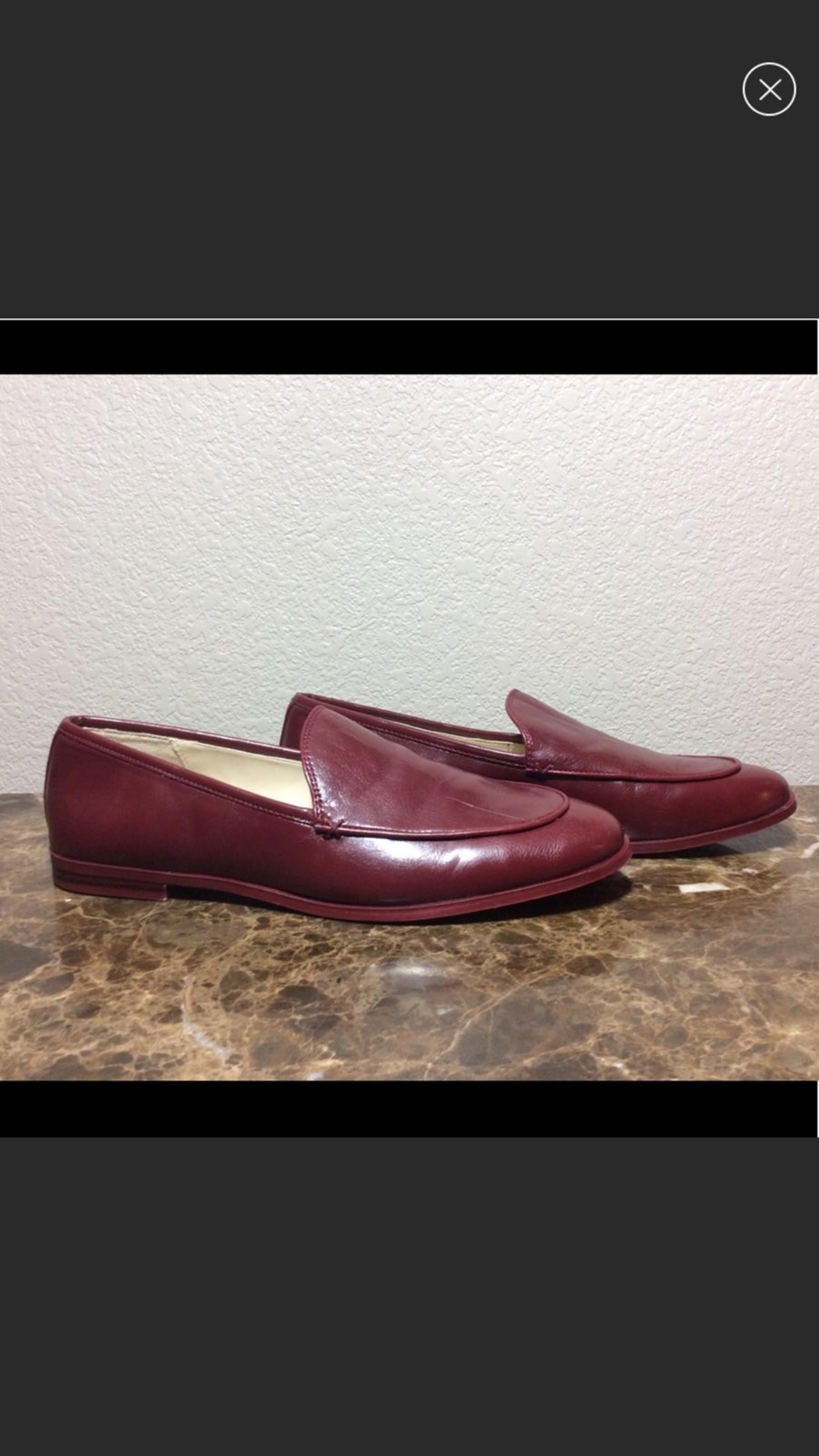 Zara Basic Burgundy Slip On Loafers