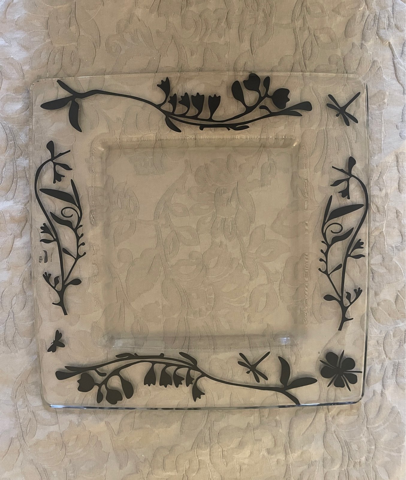 EGO Rectangular Glass Platter Serving Plate Tray Made in Italy