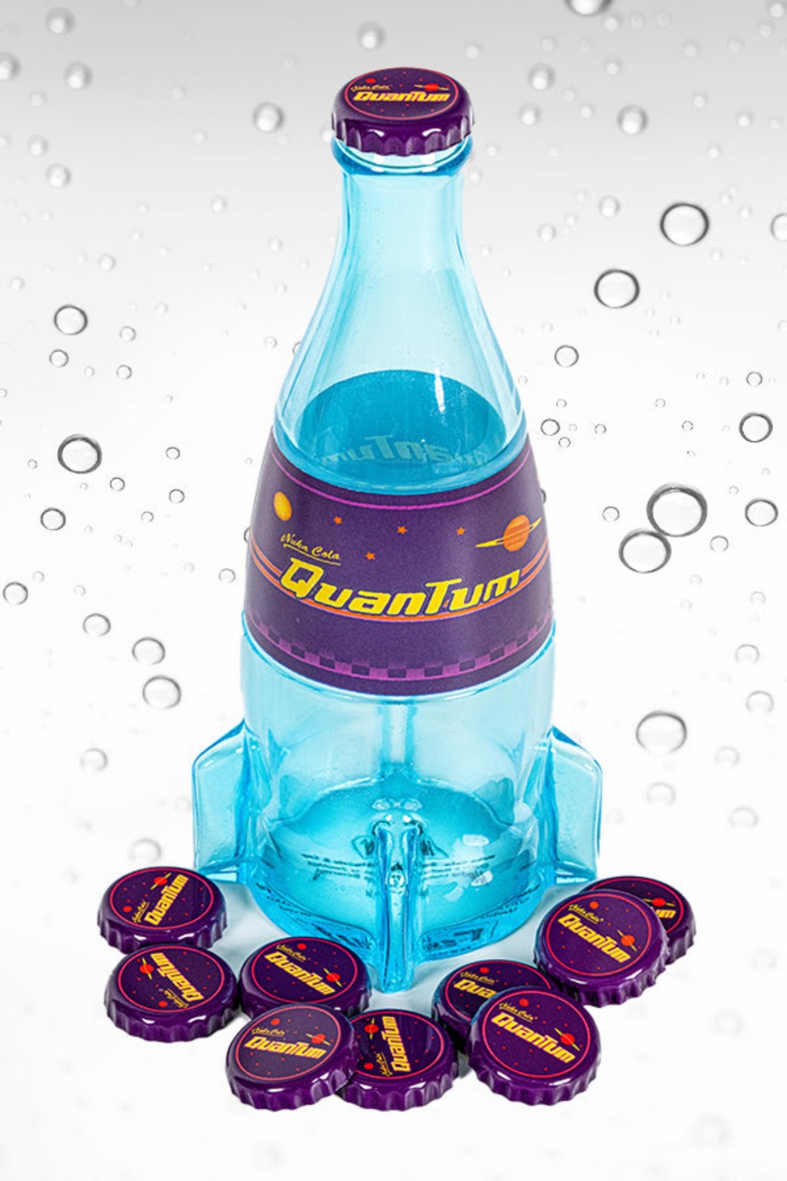 Fallout Nuka Cola Quantum Glass Bottle and 10 x Caps