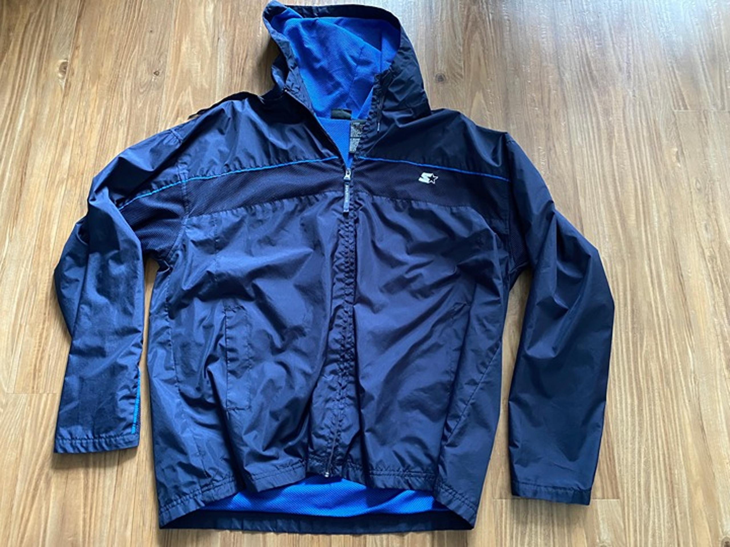 Starter Men's Blue Hooded Jacket (Medium)