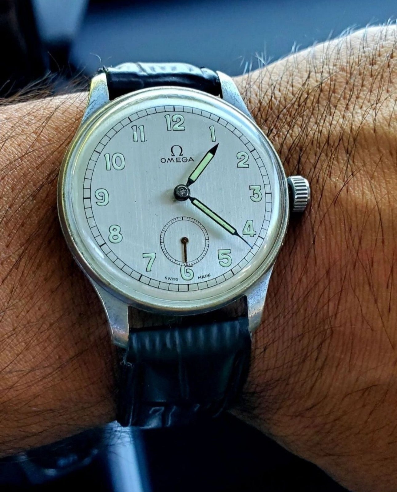 Very Rare Omega Watch 37mm Military Subdial
