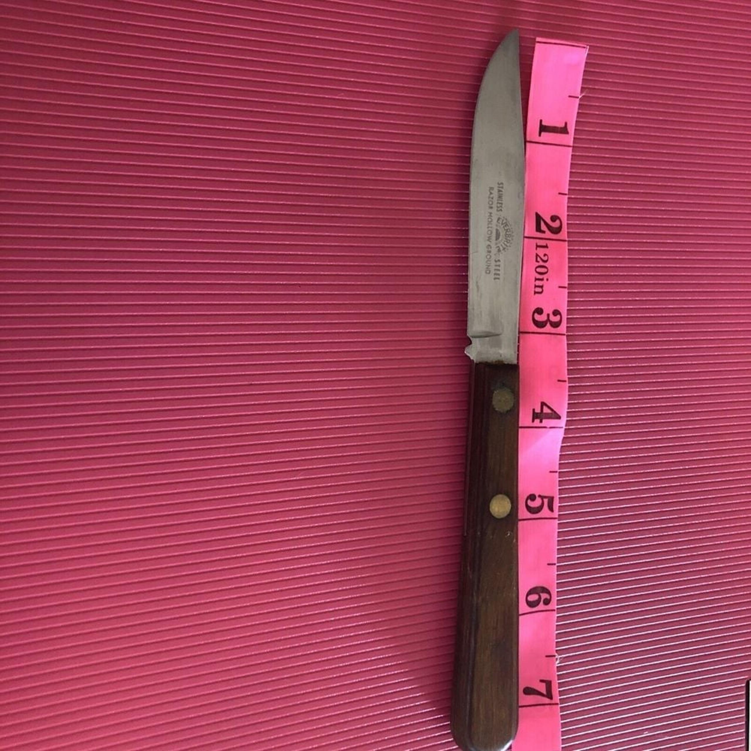 Vintage Hollow Ground PAL Stainless Steel 3" Blade USA Paring/ Peeling Knife