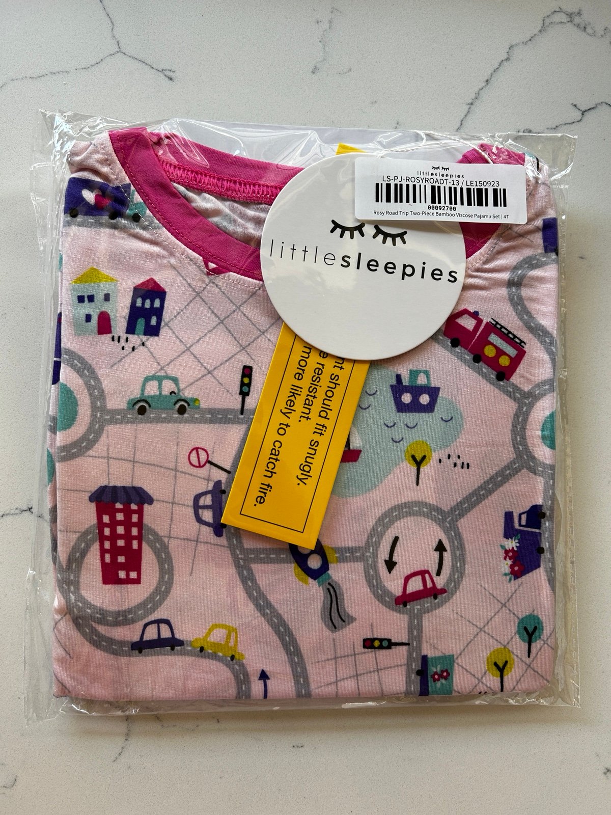 NIB Rosy Road Trip Little Sleepies 4T Long Sleeve