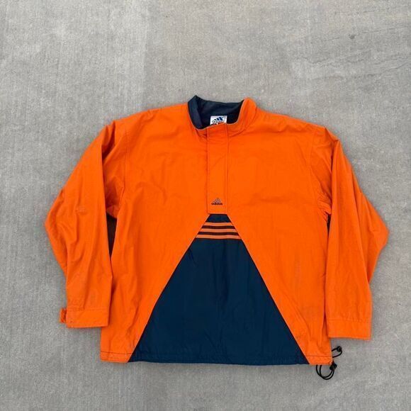 vintage 90's Adidas orange and navy windbreaker jacket size XL