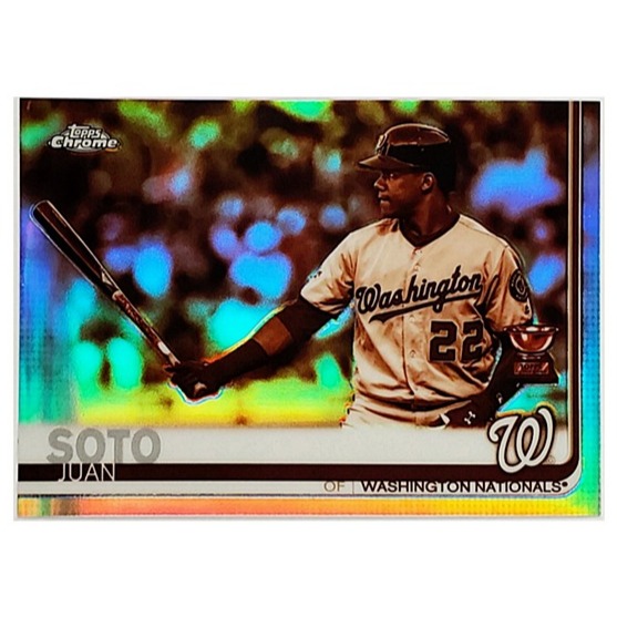 JUAN SOTO ROOKIE CUP SEPIA REFRACTOR 2019 TOPPS CHROME #155, NATIONALS, YANKEES