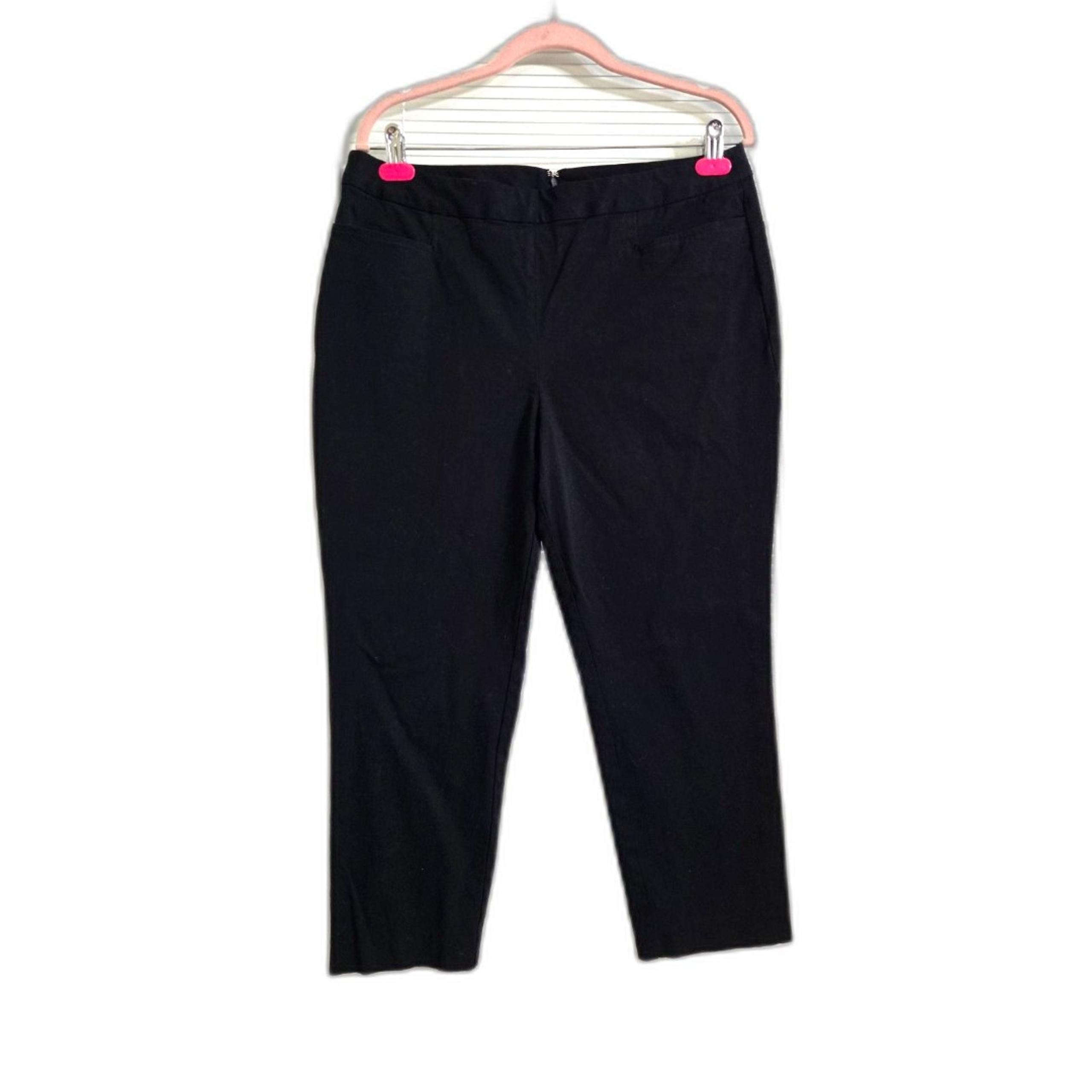 Worthington Women's Black Ankle Dress Pants With 2 Front Pockets Size 14