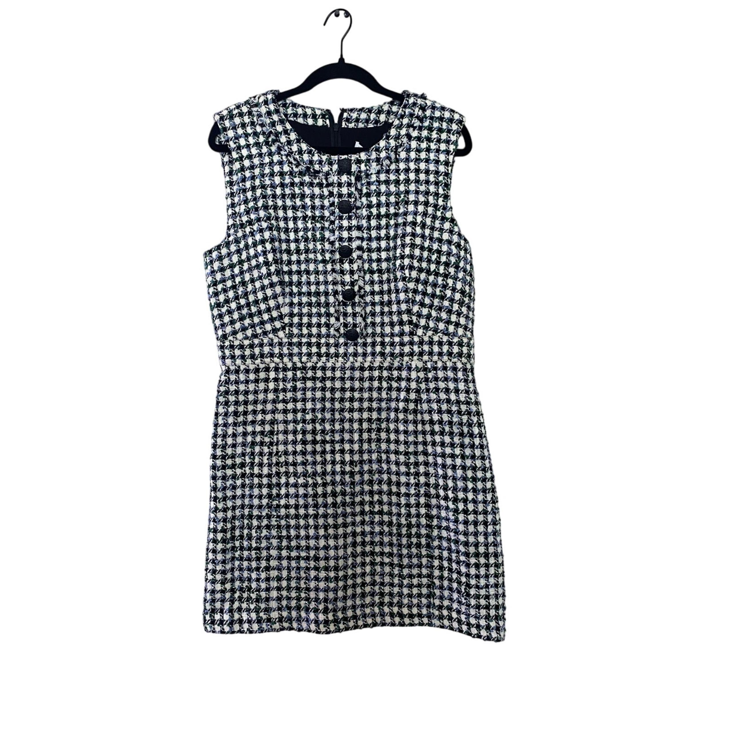 New Veronica Beard Julie Sleeveless Tweed Dress in Blue/Pinegrove Multi sz 12