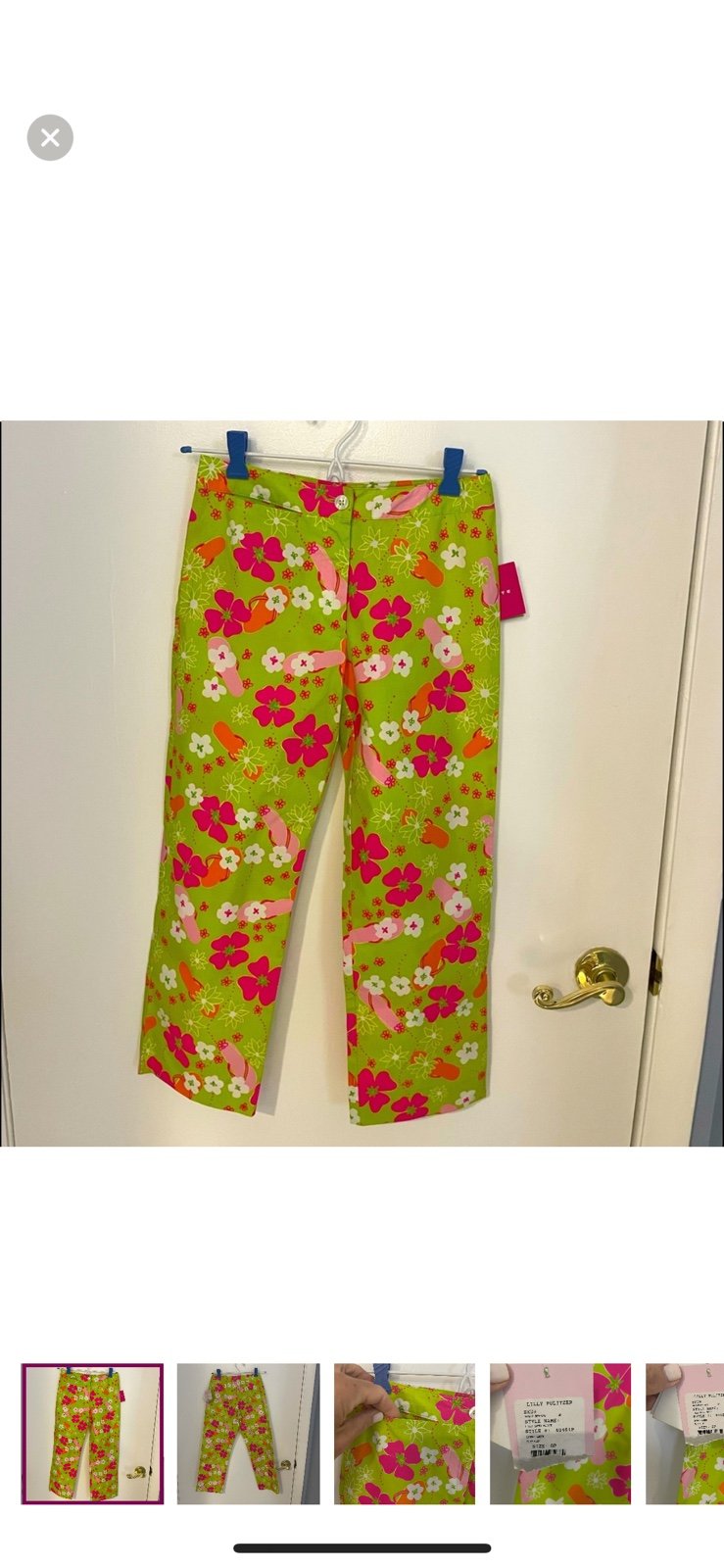 Lilly Pulitzer White Label Flip Flop Capri Pants NWT
