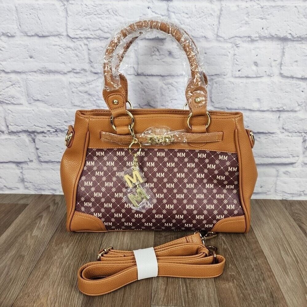The Danbury Mint Satchel Personalized Initials MM Women's Handbag Crossbody Bag