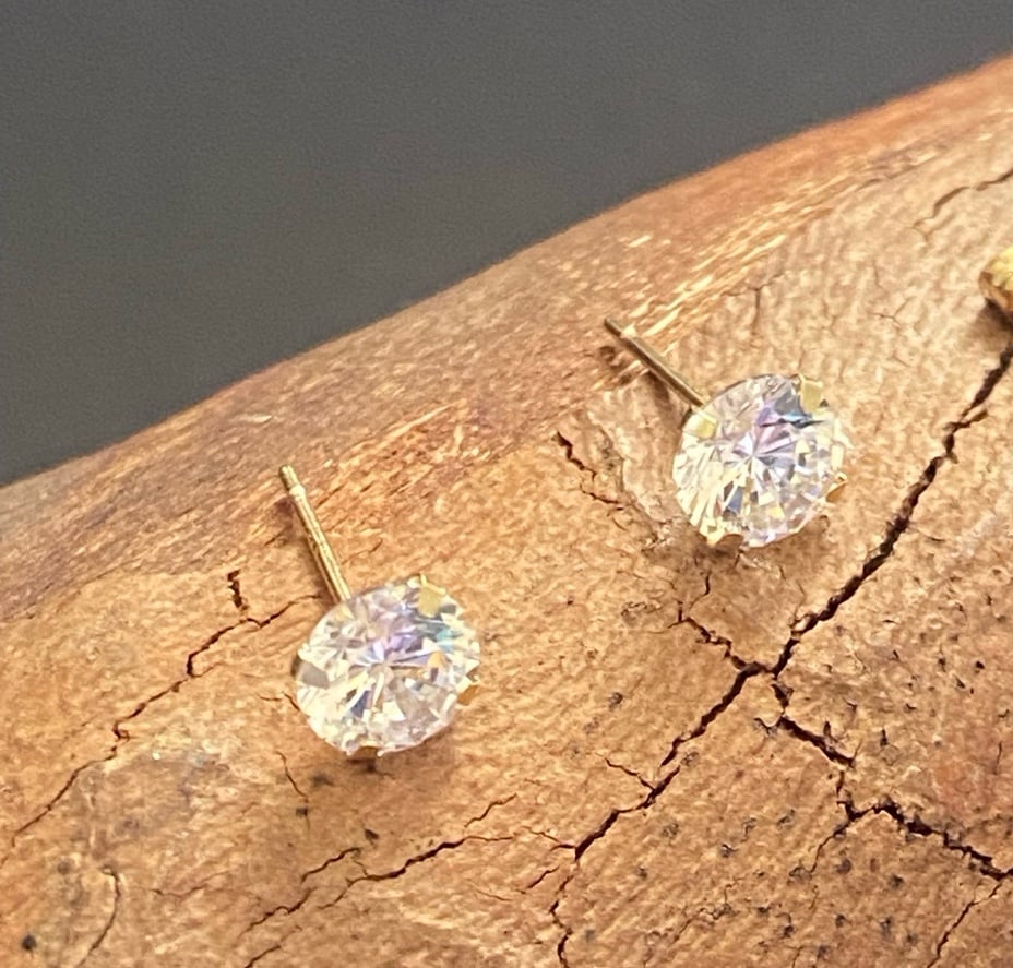 14K Solid Gold Minimalist 3mm Stud Earrings