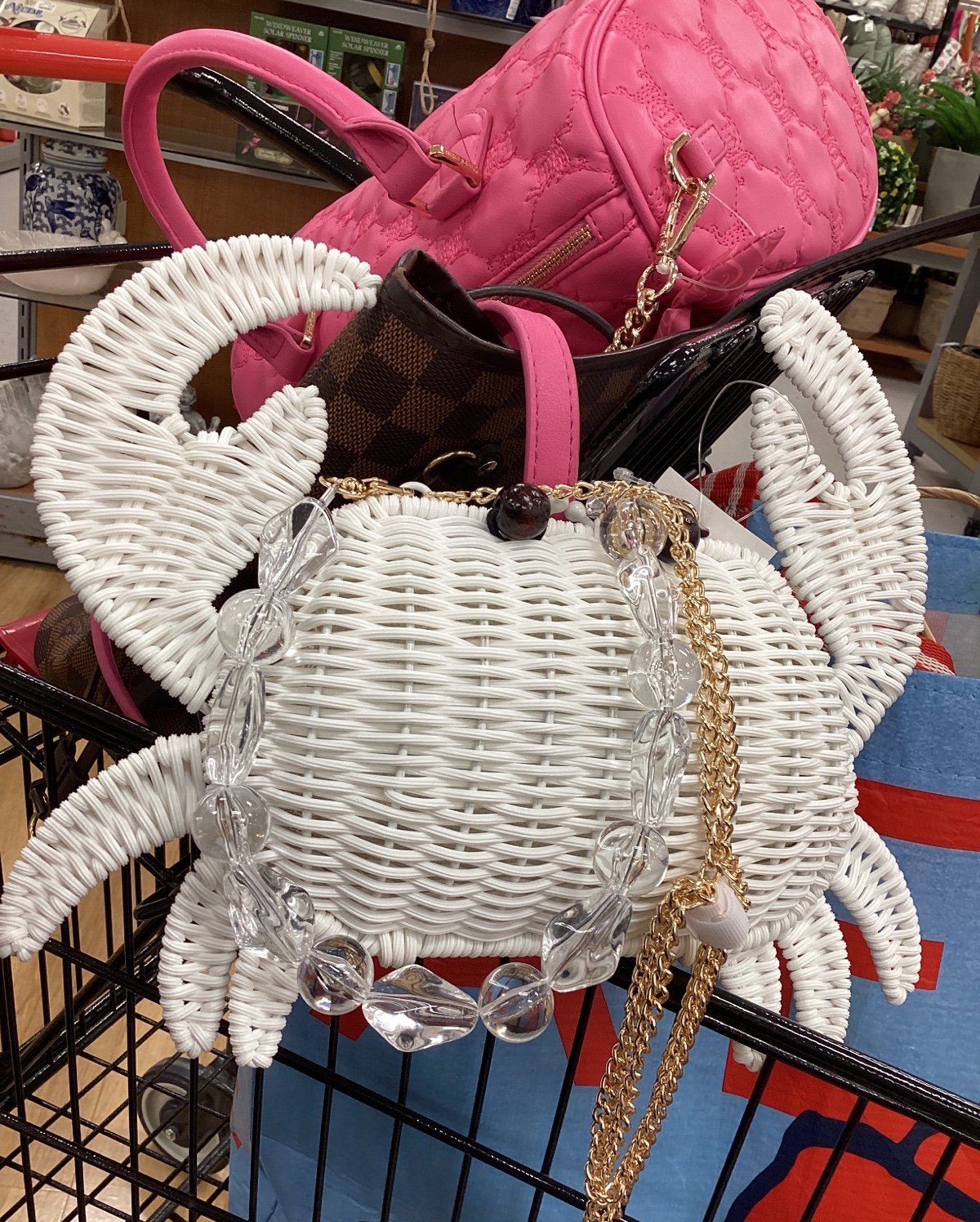 ❤️❤️Viral Wicker Crab Handbag Purse Clutch Crossbody