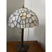 Antique Stained Glass Leaded Lamp and Shade Double Light