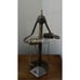 Antique Stained Glass Leaded Lamp and Shade Double Light