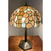 Antique Stained Glass Leaded Lamp and Shade Double Light