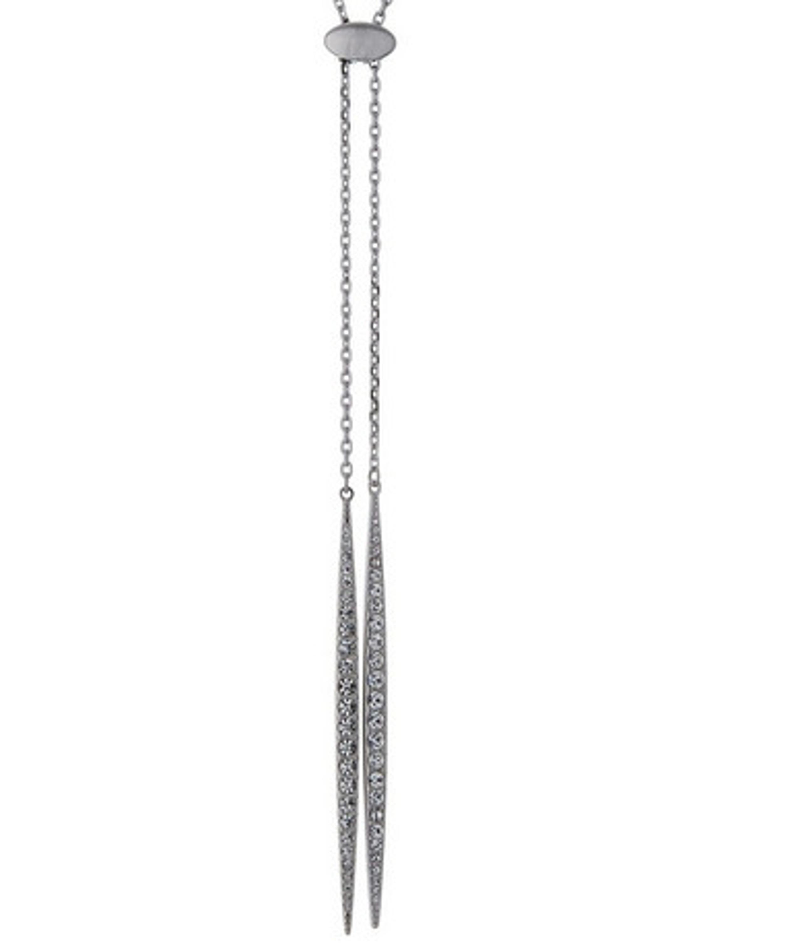 NEW Michael Kors Collection Women's Double Matchstick Necklace Silver Chain