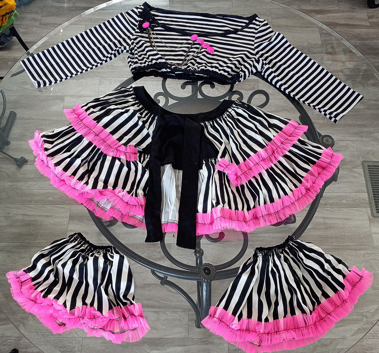 Handmade costume with detachable bustle