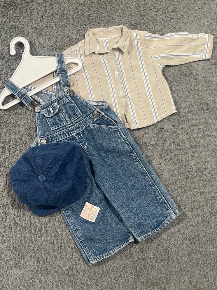 American Girl kittredge Kit Overalls Hobo Outfit