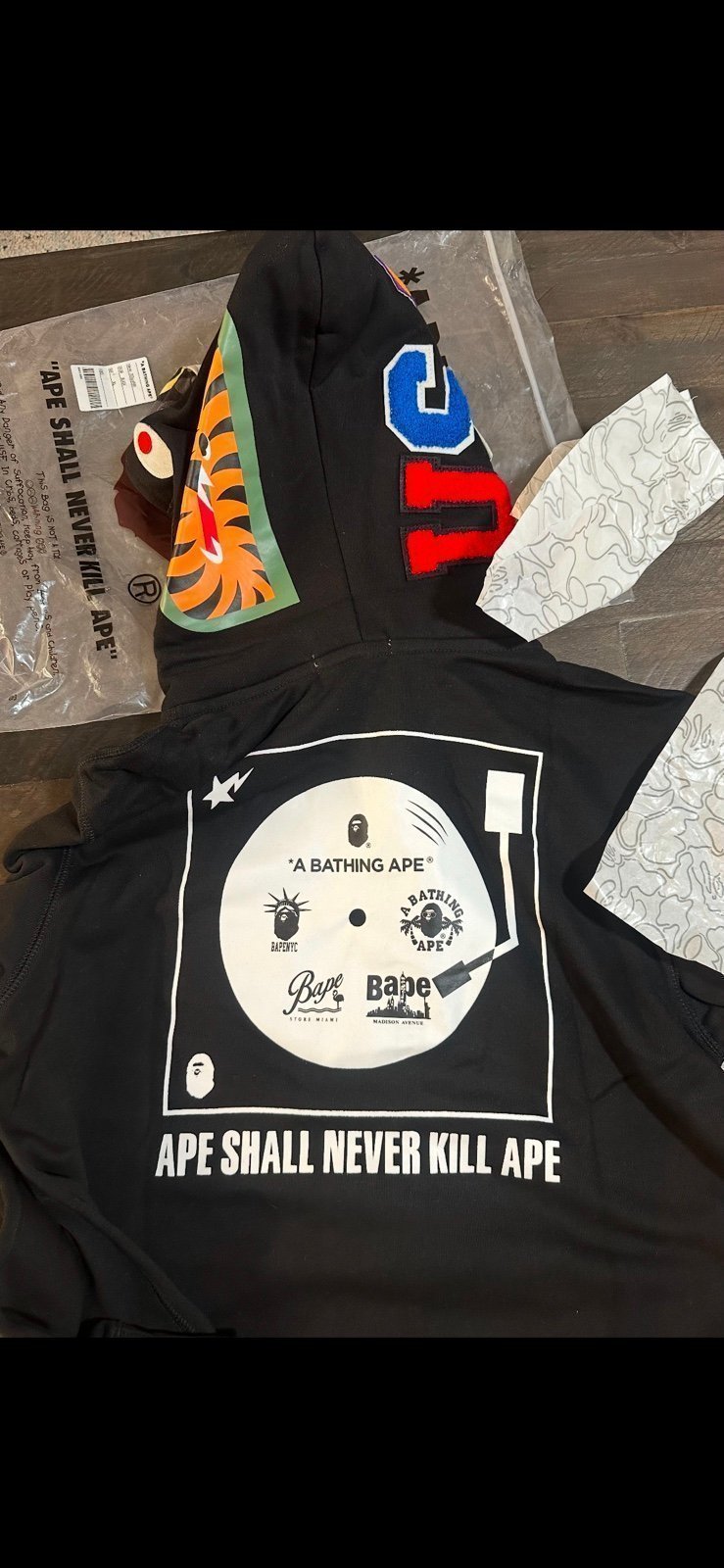 Bape full zip hoodie ape shall never kill ape
