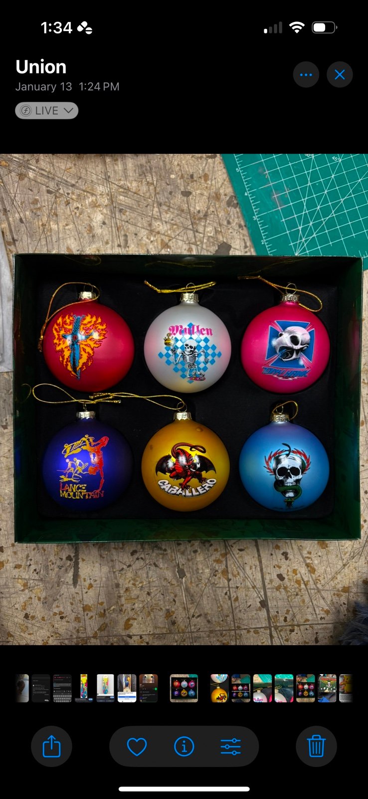 Powell Peralta Bones Brigade 2015 Christmas Ornaments Complete Set Of 6