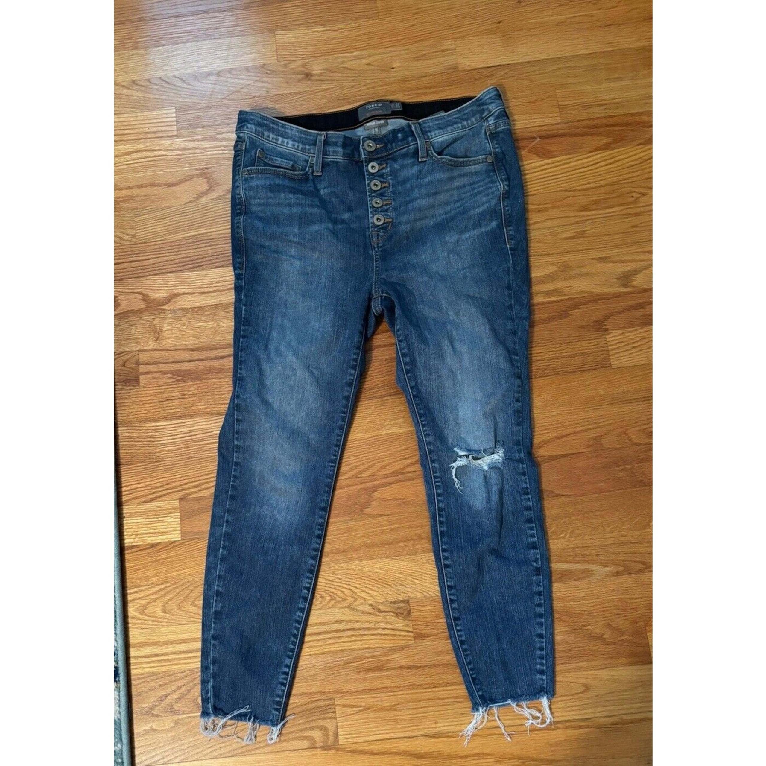 Torrid Jeans Womens Size 12 Premium Skinny Light Wash High Rise Blue 34x27