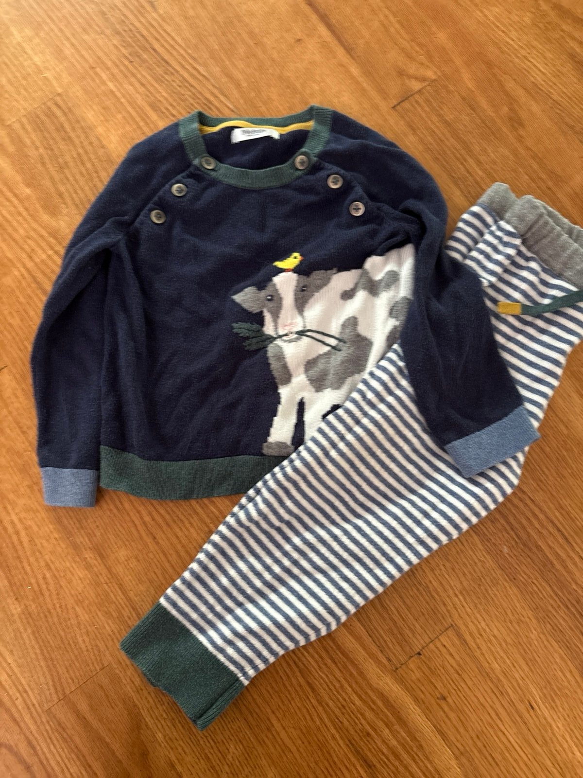 Boden cow sweater set
