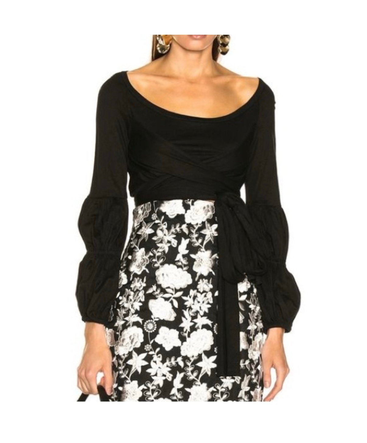 ALEXIS Niksa Long Sleeve Crop Top White Size Small