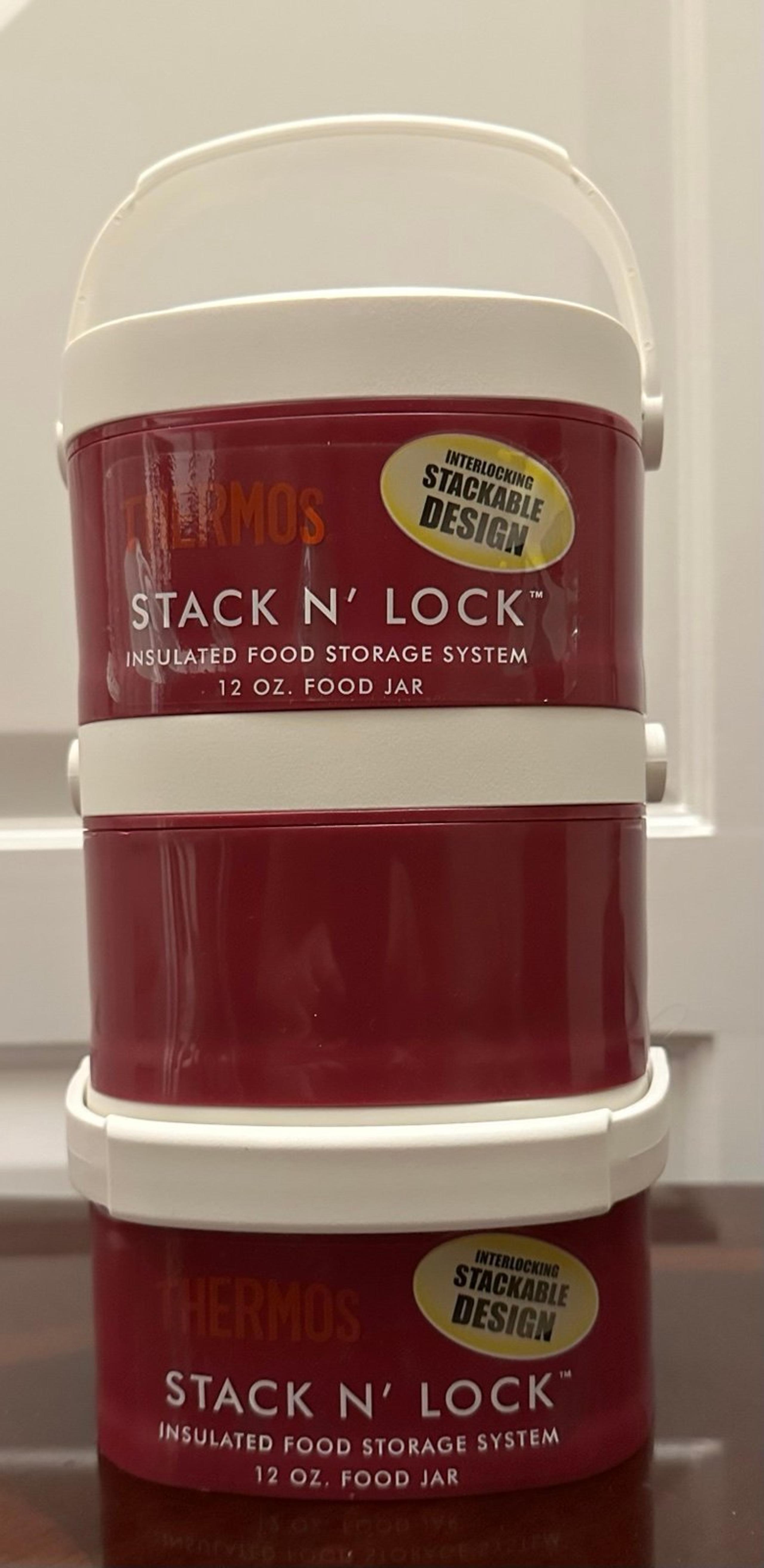 Thermos Insulated Food Storage Containers Set of 3 Interlocking NEW