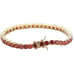 Mens 14K Gold 2ct Red Ruby Gemstone Tennis Bracelet Guys 8 inch Jewelry 2 ct
