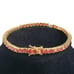 Mens 14K Gold 2ct Red Ruby Gemstone Tennis Bracelet Guys 8 inch Jewelry 2 ct
