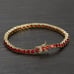 Mens 14K Gold 2ct Red Ruby Gemstone Tennis Bracelet Guys 8 inch Jewelry 2 ct