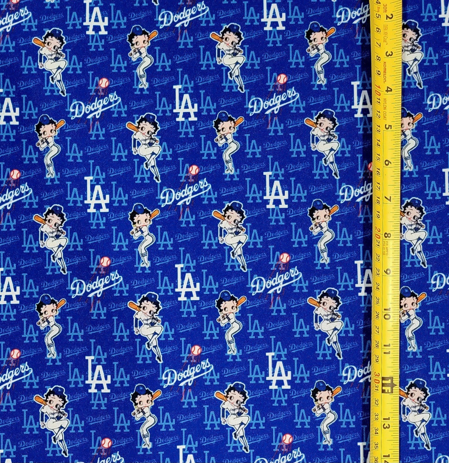 BETTY BOOP DODGERS BLUE FABRIC 1 YARD (36 X58 )