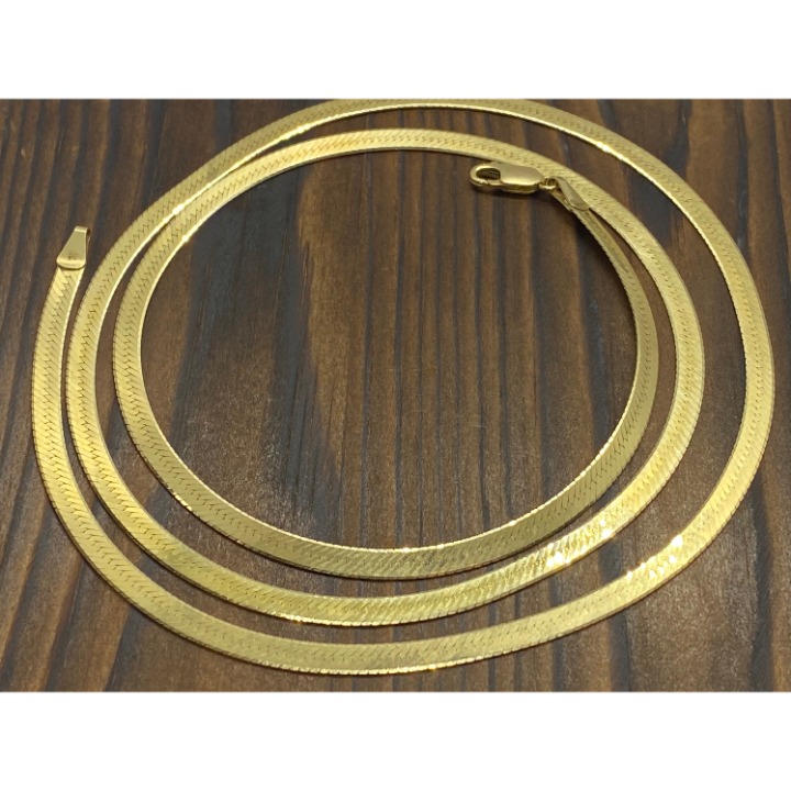 14k Herringbone Chain Necklace. 14k High Polish Gloss Necklace 4mm 29in 18.7gram