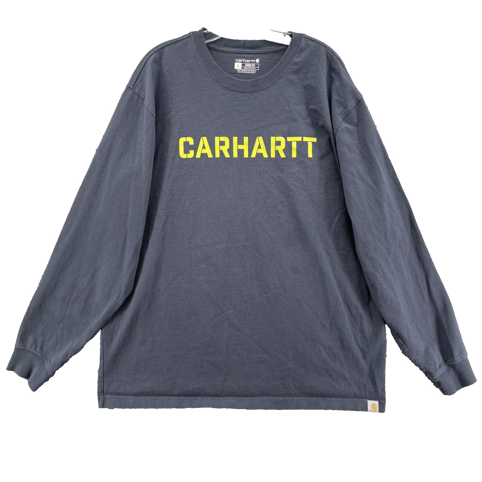 Carhartt T-Shirt Men's Large Loose Blue Gray Safety Workwear Outdoor Streetwear