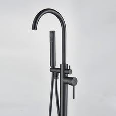 Freestanding Bathtub Faucet Floor Mounted Tub Filler Brushed Nickle
