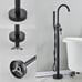 Freestanding Bathtub Faucet Floor Mounted Tub Filler Brushed Nickle