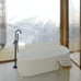 Freestanding Bathtub Faucet Floor Mounted Tub Filler Brushed Nickle
